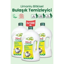 Mom's Green 3'lü Set Bitkisel Elde Bulaşık Temizleyici Limon 1,5 lt x 3 Adet