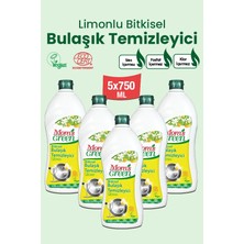 Mom's Green 5'li Set Bitkisel Elde Bulaşık Temizleyici Limon  5 x 750 ml