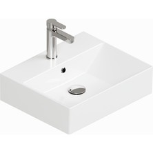 Isvea Sistema Z Tezgah Üstü Kare Lavabo 50 X 42 cm Beyaz Seramik