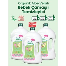 Baby's Green 3'lü Set Organik Aloeveralı Bebek Çamaşır Temizleyici 1500 ml x 3 Adet (120 Yıkama)
