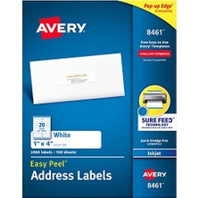 Marmara Avm Mürekkep Püskürtmeli Yazıcılar Için Sabit Beslemeli Adres Etiketleri, 2,54 cm x 10,16 Cm, 2000 Etiket, Kalıcı Yapıştırıcı (8461)