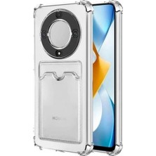 Prolysus Honor X9A Kılıf Kartlıklı Şeffaf Silikon Darbe Dayanıklı Koruyucu Kamera Korumalı Telefon Kılıfı