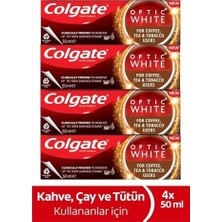 Marmara Avm Optic White Kahve, Çay ve Tütün Kullanıcıları Için Diş Macunu 50 ml X4 Adet