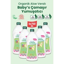 Baby's Green 5'li Set Organik Aloeveralı Kokusuz Bebek Çamaşır Yumuşatıcı 200 Yıkama (5 Adet x 750 ml)