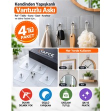 Maison Luré Kendinden Yapışkanlı Duvar Kancaları 4 Adet Mutfak Banyo Askılık