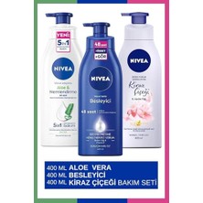 Marmara Avm Vücut Sütü Besleyici 400 ml & Vücut Losyonu Değerli Yağlar, Kiraz Çiçeği ve Jojoba Yağı 400 ml & Aloe Vera