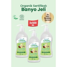 Baby's Green Sertifikalı Banyo Jeli 500 ml x 3 Paraben İçermez Aloeveralı