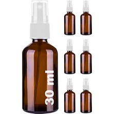 Marmara Avm 30 ml Amber Sprey Kapaklı Beyaz Fısfıs Kolonya Dezenfektan Parfüm Cam Şişe (6)