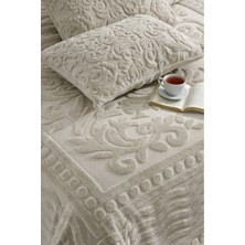 Loselya Bej Bohem Yatak Örtüsü 220 x 240 Çift Kişilik Peluş Yumuşak Welsoft 2 Adet Yastık Kılıfı Çeyiz
