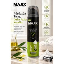Majix Tıraş Köpüğü 200 Ml Zeytinyağı ile Hassas Ciltler için Konforlu Kullanım