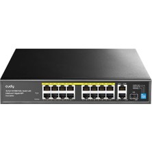 Marmara Avm FS1018PS1 16 Port 10/100MBPS 200W Poe+ Switch, 2 Gigabit Uplink, Sfp Vlan Cctv