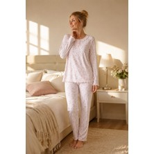 Evia Angelique %100 Pamuk Uzun Kol Kadın Pijama Takımı 40105-106