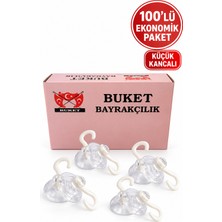Buket Küçük Boy Kancalı Şeffaf Vantuz 100’LÜ Paket