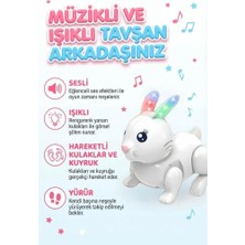 Farbu Oyuncak Işıklı Müzikli Hareketli Yürüyen Sevimli Tavşan Oyun Arkadaşı Eğitici Interaktif Oyuncak Tavşan