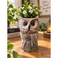 Forevv Dekoratif Baykuş Kalemlik ve Saksı – Şık Masaüstü Organizer – 20X10 cm