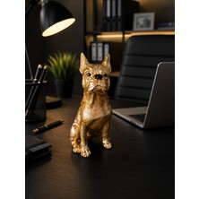 Forevv Gold French Bulldog Dekoratif Biblo – Ofis & Komodin Dekoru