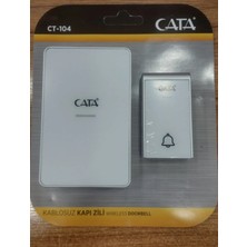 Cata Kablosuz Kapı Zili Pilli 36 Melodili 100 Metre Menzil Gri Beyaz CT-104