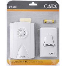 Cata Kablosuz Kapı Zili Pilli 36 Melodili 100 Metre Menzil Beyaz CT-102