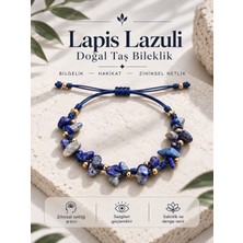 Femenino Lapis Lazuli Doğal Taş Merdiven Örgü Ayarlanabilir Bileklik