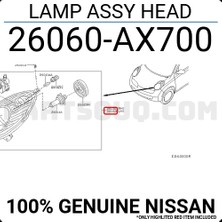 Depo Nissan Micra 2002-2007 Far Elektrikli Beyaz Sol (Oem NO:26060AX700)