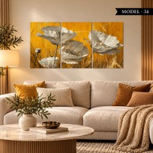 Akıllı Kağıt Yapışkanlı Keçe Tablo - Poster Çiçek (Model- 34)