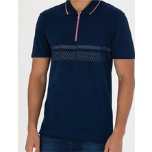 Pierre Cardin  Slim Fit Erkek Polo Yaka Tshirt Yarı Fermuarlı