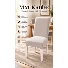 Loselya Taş Mat Kadife Ultra Soft Yumuşak Esnek Sandalye Kılıfı - Yüksek Sırtlı Sandalye Uyumlu - Tam Koruma
