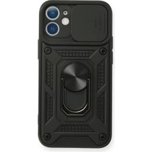 Veraura Lifestyle Apple iPhone 11 Kılıf Pars Lens Yüzüklü Silikon - Siyah