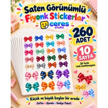 Ceres Studio Renkli Fiyonk Sticker Defter Ajanda ve Hediye Süsleme Etiketi