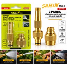 Şahin Tools Yüksek Basınçlı Ayarlanabilir Hortum Sulama Başlığı Seti 2 Parça