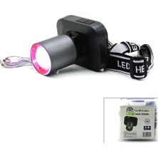 Veraura Lifestyle Şarjlı 50W Kafa Lambası Fener 1 LED USB - Type-C Dijital Kademe Işık Ayarı - Flaşör