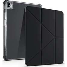 Veraura Lifestyle Apple iPad Air 13 (2024) Kılıf Kalemlikli Mars Tablet Kılıfı - Siyah