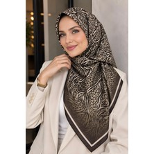 İmaj Butik Kahverengi Desenli Soft Eşarp