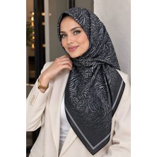 İmaj Butik Siyah Desenli Soft Eşarp