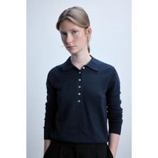 DeFacto Regular Fit Polo Yaka Uzun Kollu Basic Triko Kazak D6259AX26AU