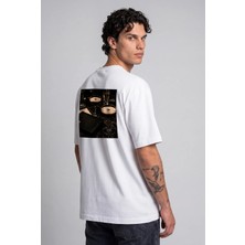 Black Nova Oversize Baskılı Unisex Tişört Espresso Martini Beyaz
