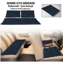 Z Tech Serme Oto Koltuk Kılıfı Minderi Kilim Dokuma Kaliteli 3 Parça Siyah-Yeşil