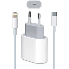 Cepsuar Iphone Uyumlu Hızlı Şarj Aleti Komple Set 20W Adaptör ve 1 Metre Usb-C Beyaz