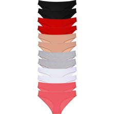 12 Adet Süper Eko Set Likralı Kadın Slip Külot Set 3