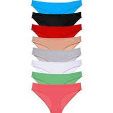 8 Adet Süper Eko Set Likralı Kadın Slip Külot Set 3