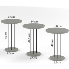 Metal Terra Zigon Gordion Gri 3'lü