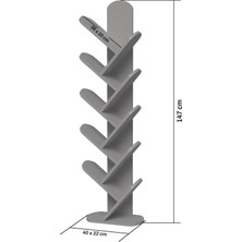10 Raflı Kitaplık Ekru 147 cm