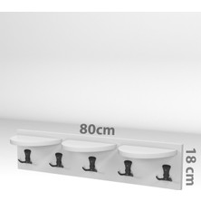 5'li Duvar Askılığı Ceviz Kahverengi 80 cm