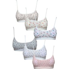 Pedli Ip Askılı Yarım Atlet Desenli Büstiyer 6 Lı Set 2