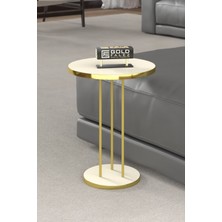 Gold Terra Sehpa Seti Krem Bej 4'lü