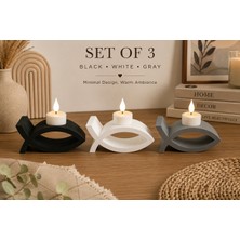 3D Baskı 3lü Balık Figürlü Dekoratif Mumluk Seti - Tealight Mumluk, Modern Ev ve Ofis Dekoru