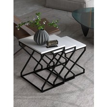 Zigon Sehpa Modern Yan Sehpa V Lüx Beyaz