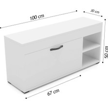 Ayakkabılık Dolabı Beyaz 90 cm