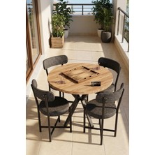 Sandalye 4 Adet Keten Kumaş Metal Ayak Modern Mutfak Sandalyesi Cafe Balkon Ofis Teddy 9809 Antrasit