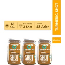 Organuca Avantajlı 16 Paket 3'lü Organik Zerdeçallı Içecek Turmeric Shot 60 Ml-48 Adet